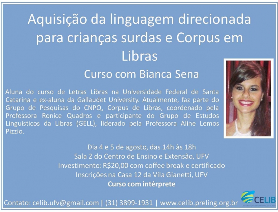 CELIB - Curso de Extensão em Língua Brasileira de Sinais :: Curso de ...